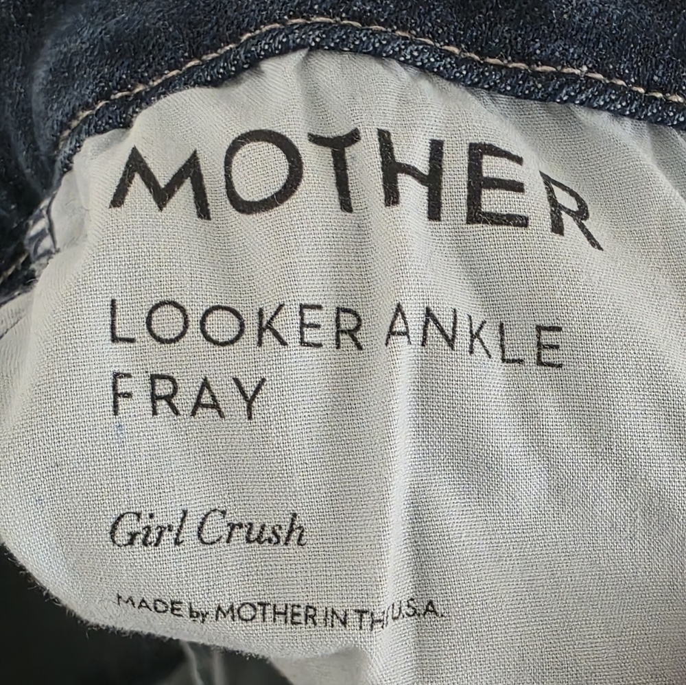 MOTHER The Looker Ankle Fray Skinny Jeans in Girl Crush Wash Size 26 Gently Used - Picture 7 of 7